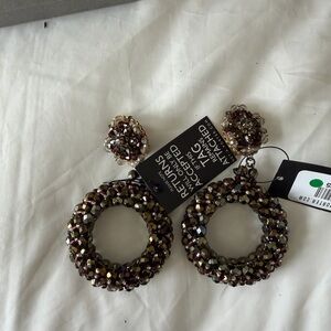 Dangling hoop clip on earrings